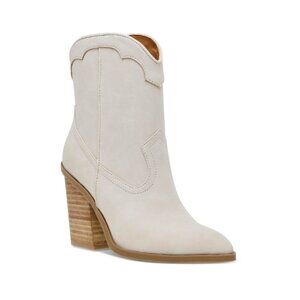 DV Dolce Vita Nikson Western Ankle Bootie Women's 8 run small fit 7.5 Bone Cream